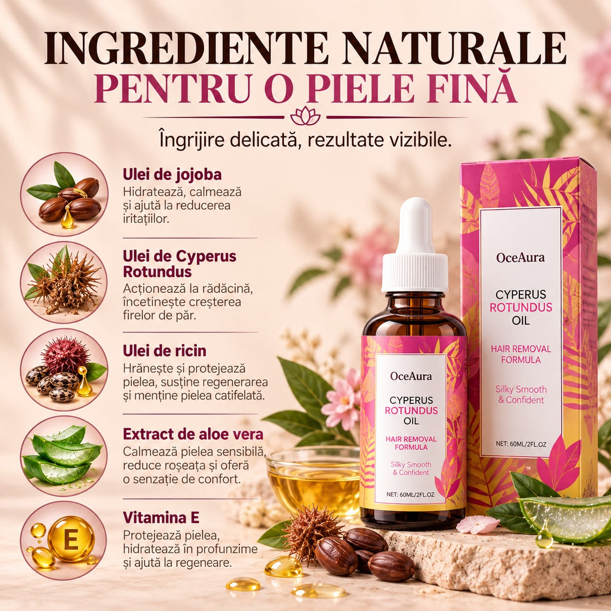 Ulei anti-creștere a firelor de păr – mai puține fire nedorite, mai puține zone iritate, piele fină mai mult timp