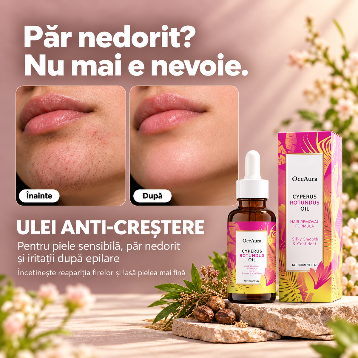Ulei anti-creștere a firelor de păr – mai puține fire nedorite, mai puține zone iritate, piele fină mai mult timp